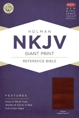NKJV Giant Print Reference Bible, Brown Leathertouch (Imitation Leather)