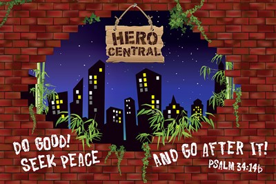 Vacation Bible School 2017 VBS Hero Central Decorating Mural (Poster)