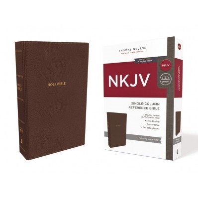 NKJV Single-Column Reference Bible, Brown (Imitation Leather)