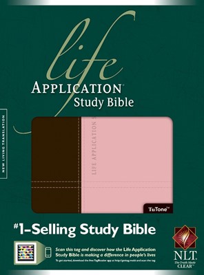 NLT Life Application Study Bible Tutone Brown/Pink, Indexed (Imitation Leather)