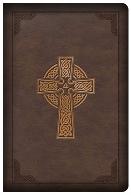CSB Large Print Compact Reference Bible, Celtic Cross Brown (Imitation Leather)