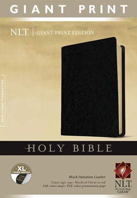 NLT Holy Bible, Giant Print, Black, Indexed (Imitation Leather)