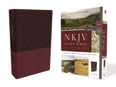 NKJV Study Bible, Red, Full-Color, Comfort Print, Red Letter (Imitation Leather)