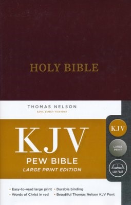 KJV Pew Bible, Large Print, HB, Burgundy, Red Letter Ed. (Hard Cover)