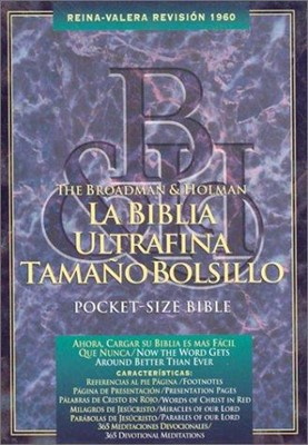 RVR 1960 Biblia Tamaño Bolsillo, negro piel fabricada con ín (Bonded Leather)