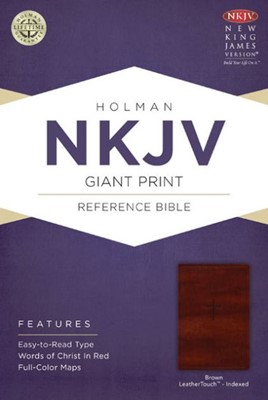 NKJV Giant Print Reference Bible, Brown Leathertouch Indexed (Imitation Leather)