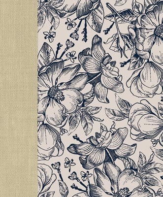 CEB Wide-Margin Navy Floral Bible (Hard Cover)