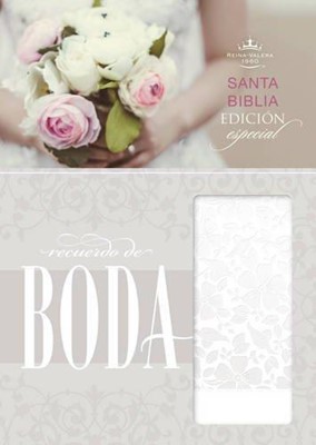 RVR 1960 Biblia Recuerdo de Boda, blanco floral símil piel (Imitation Leather)