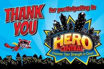 VBS Hero Central Thank You Postcards (Pack of 24) (Postcard)