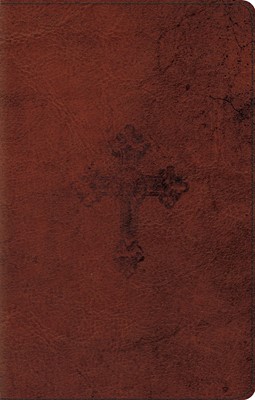 ESV UltraThin Bible TruTone, Walnut, Weathered Cross Design (Imitation Leather)