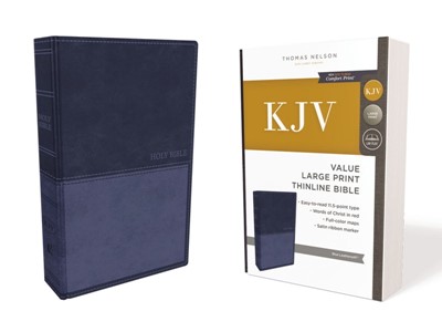 KJV Value Thinline Bible, Blue, Large Print, Red Letter Ed. (Imitation Leather)