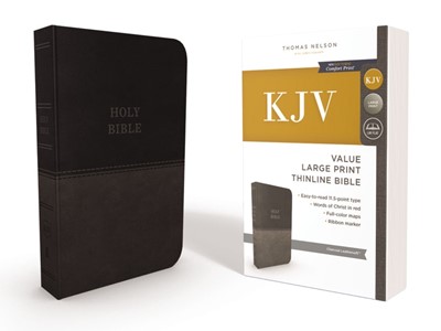 KJV Value Thinline Bible, Gray, Large Print, Red Letter Ed. (Imitation Leather)