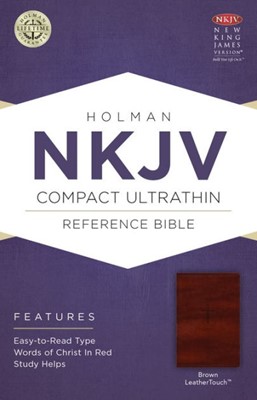 NKJV Compact Ultrathin Bible, Brown Leathertouch (Imitation Leather)