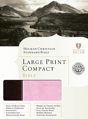 HCSB Large Print Compact Bible, Chocolate/Pink Leathertouch (Imitation Leather)