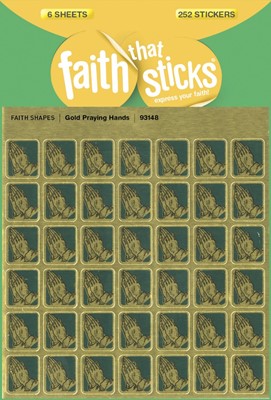 Gold Praying Hands - Faith That Sticks Stickers (Stickers)