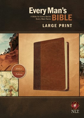 NLT Every Man's Bible Large Print Tutone Brown/Tan (Imitation Leather)