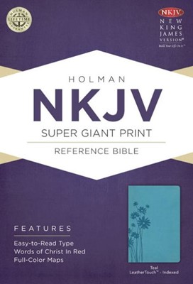 NKJV Super Giant Print Reference Bible, Teal, Indexed (Imitation Leather)