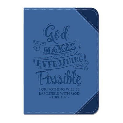 Lux Leather Two Tone Journal God Makes Everything Possible (LeatherLux)