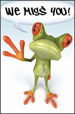 We Miss You! Frog Postcard (Pkg of 25) (Postcard)