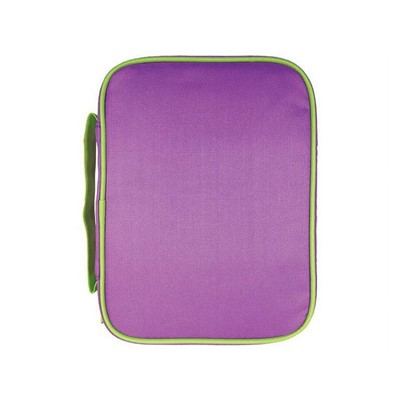 Bible Cover Canvas Purple/ Lime Green, Large (Bible Case)