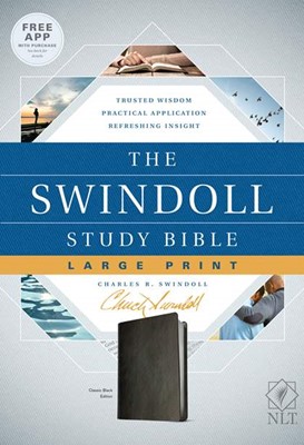 The NLT Swindoll Study Bible, Large Print, Black (Imitation Leather)