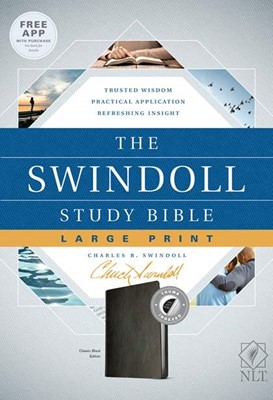 The NLT Swindoll Study Bible, Large Print, Black, Indexed (Imitation Leather)