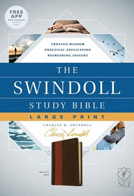 The NLT Swindoll Study Bible, Large Print, Brown (Imitation Leather)
