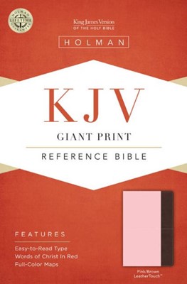 KJV Giant Print Reference Bible, Pink/Brown Leathertouch (Imitation Leather)