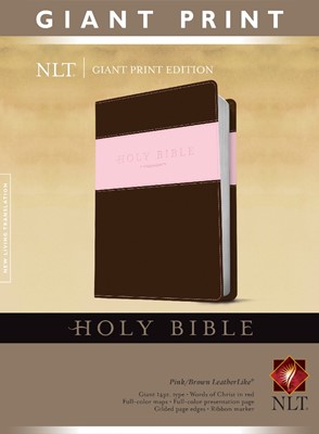 NLT Holy Bible, Giant Print, Pink/Brown (Imitation Leather)