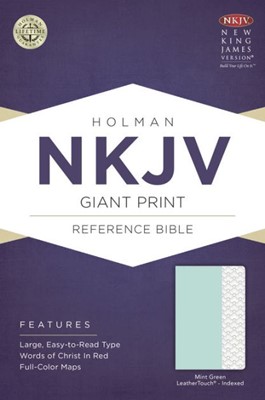 NKJV Giant Print Reference Bible, Mint Green, Indexed (Imitation Leather)