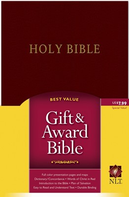 NLT Gift And Award Bible, Burgundy (Imitation Leather)