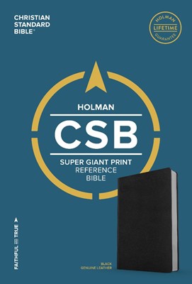 CSB Super Giant Print Reference Bible, Brown Genuine Leather (Genuine Leather)