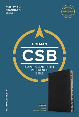 CSB Super Giant Print Reference Bible, Brown Genuine Leather (Leather Binding)