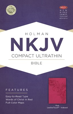 NKJV Compact Ultrathin Bible, Pink Leathertouch, Indexed (Imitation Leather)
