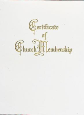 Traditional Steel-Engraved Church Membership Certificate (Miscellaneous Print)