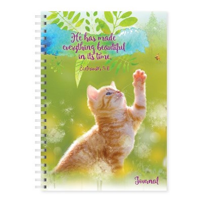 Wire-O-Hard Cover Journal Cat Ecclesiastes 3:11 (Spiral Bound)