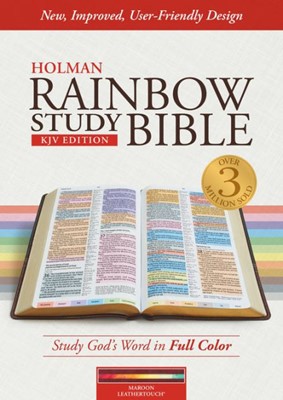 KJV Rainbow Study Bible Maroon, Leathertouch, Indexed (Imitation Leather)