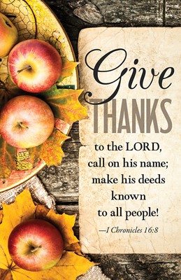 Give Thanks Apples Thanksgiving Bulletin (Pkg of 50) (Bulletin)