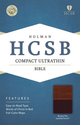 HCSB Compact Ultrathin Bible, Brown/Tan Leathertouch (Imitation Leather)