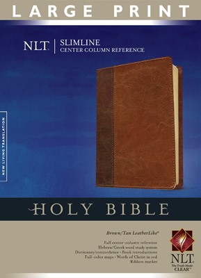 NLT Slimline Center Column Reference Bible, Large Print (Imitation Leather)