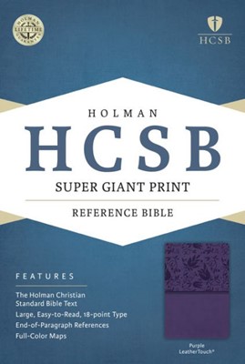 HCSB Super Giant Print Reference Bible, Purple Leathertouch (Imitation Leather)
