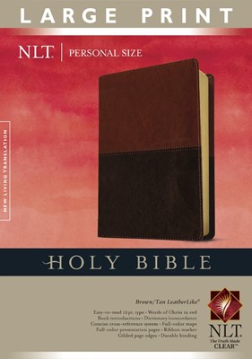 NLT Holy Bible Personal Size Large Print, Brown/Tan, Indexed (Imitation Leather)