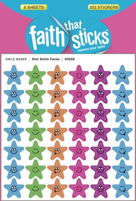 Star Smile Faces - Faith That Sticks Stickers (Stickers)