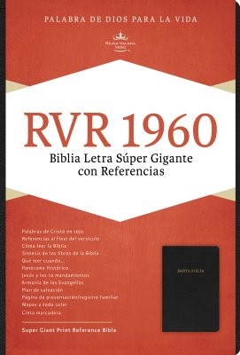 RVR 1960 Biblia Letra Súper Gigante, negro piel fabricada (Bonded Leather)