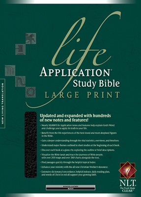 NLT Life Application Study Bible Large Print, Black, Indexed (Bonded Leather)