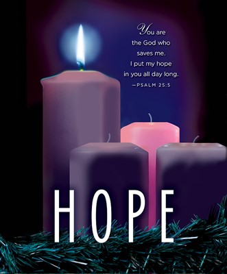 Hope Advent Candle Sunday 1 Bulletin, Large (Pkg of 50) (Bulletin)