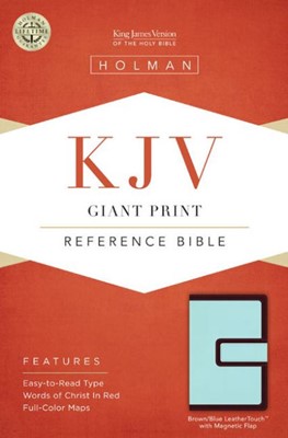 KJV Giant Print Reference Bible, Brown/Blue Leathertouch (Imitation Leather)