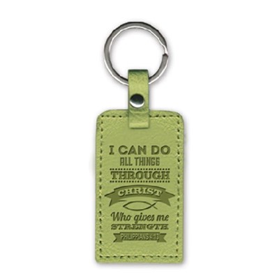Leather Keychain I Can Do All Things (Keyring)