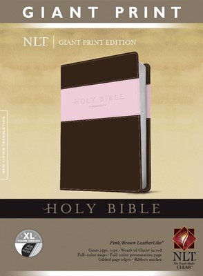 NLT Holy Bible, Giant Print, Pink/Brown, Indexed (Imitation Leather)