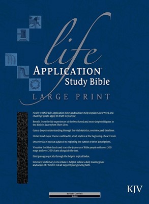 KJV Life Application Study Bible,  Large Print, Black (Bonded Leather)